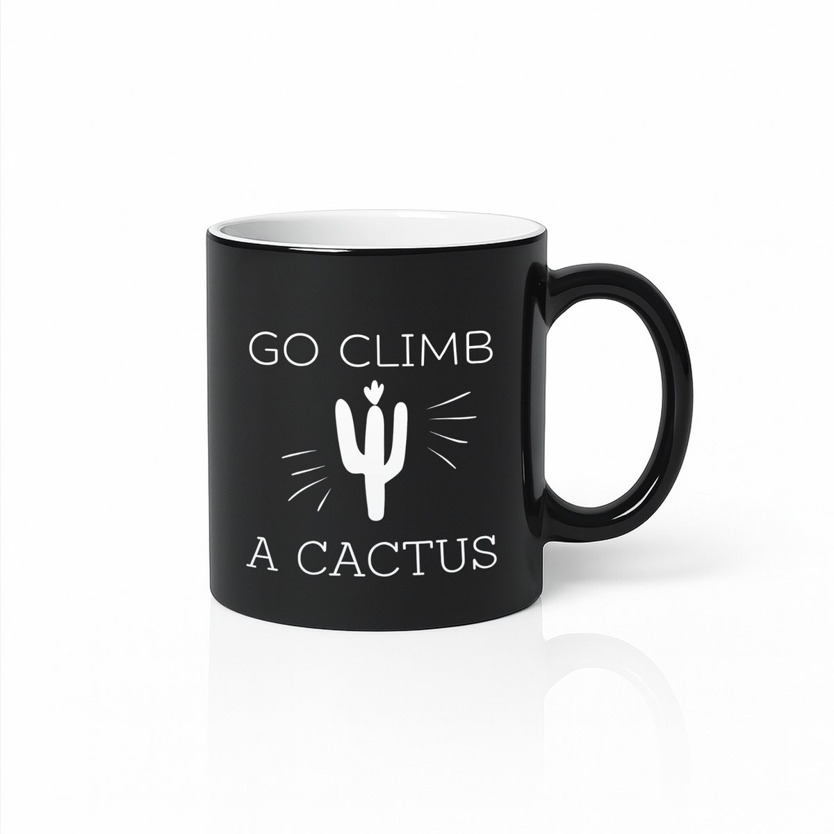 Go Climb a Cactus Black Magic Mug – Grappige Sarcastische Woestijnhumor Koffiemok 330 ml