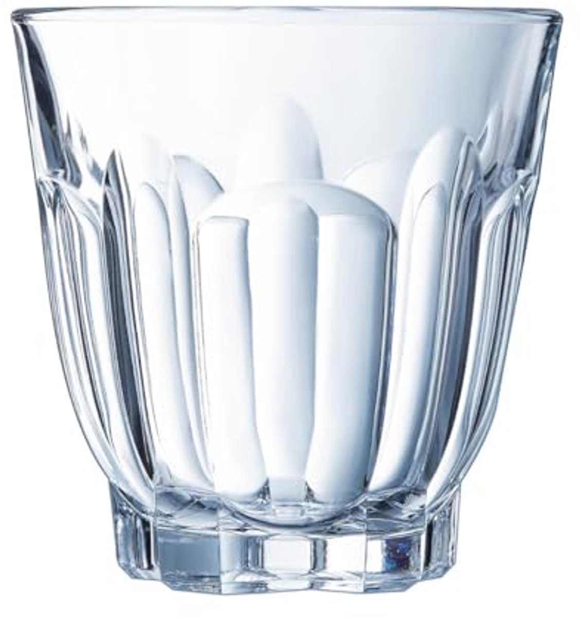 Set van 6 robuuste lage glazen van 24 cl