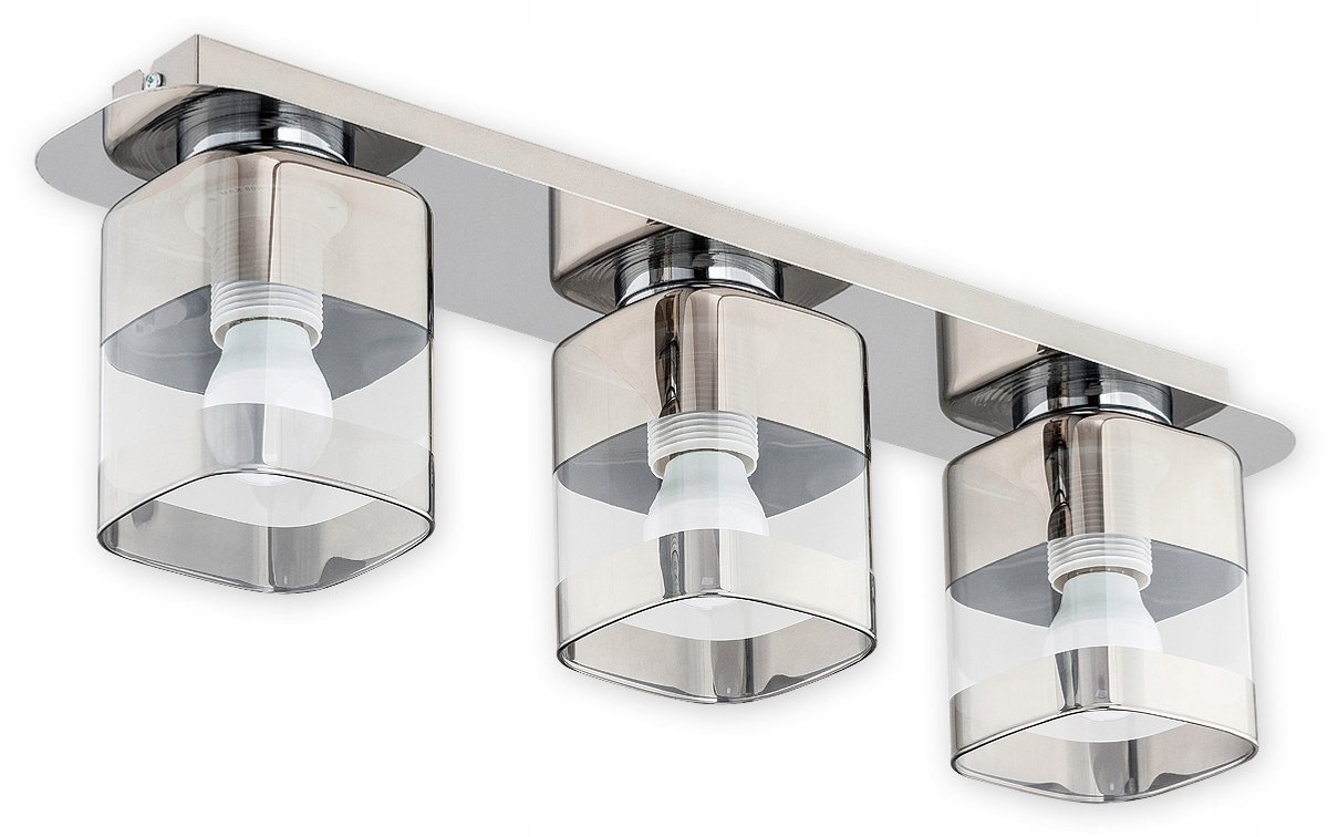 Chroom Plafond 3-Lichts - Chroom, Zilver & Transparant