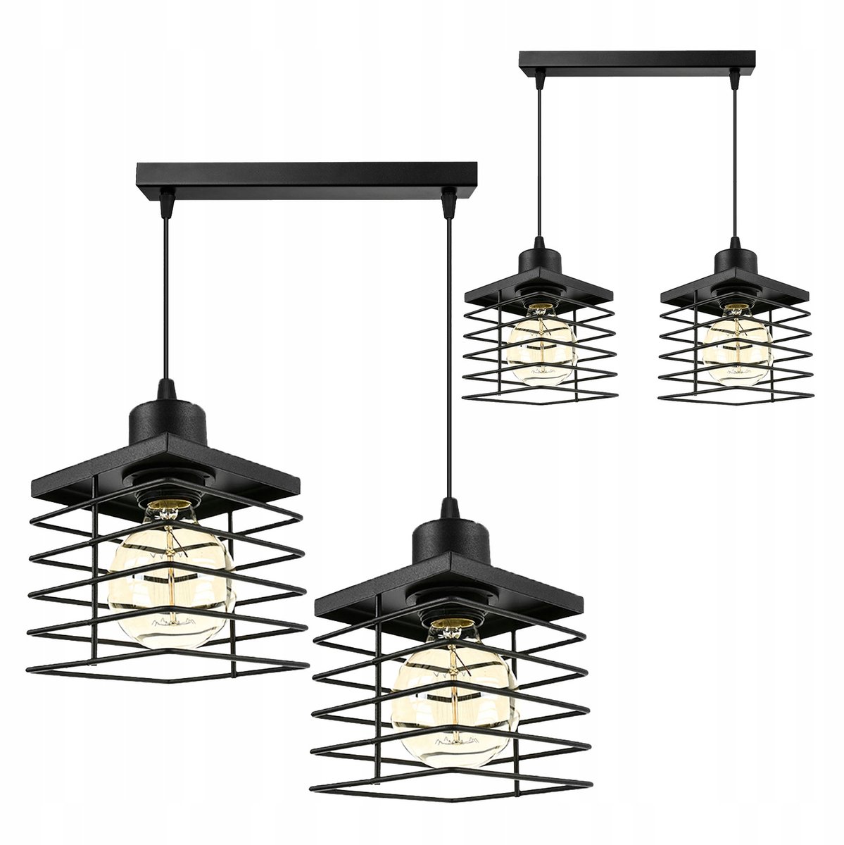 Zwarte Hanglamp Loft Industriële Stijl E27