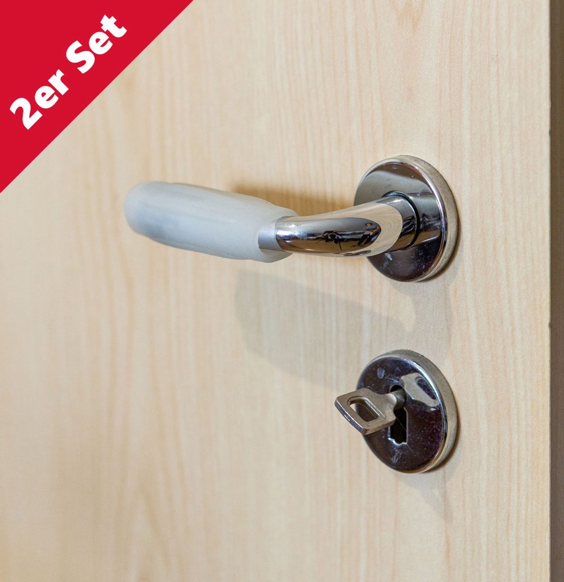 SLIM DOORDACHT: Deurgreepbeschermer met lichtgevende functie voor bescherming en veiligheid, set van 2