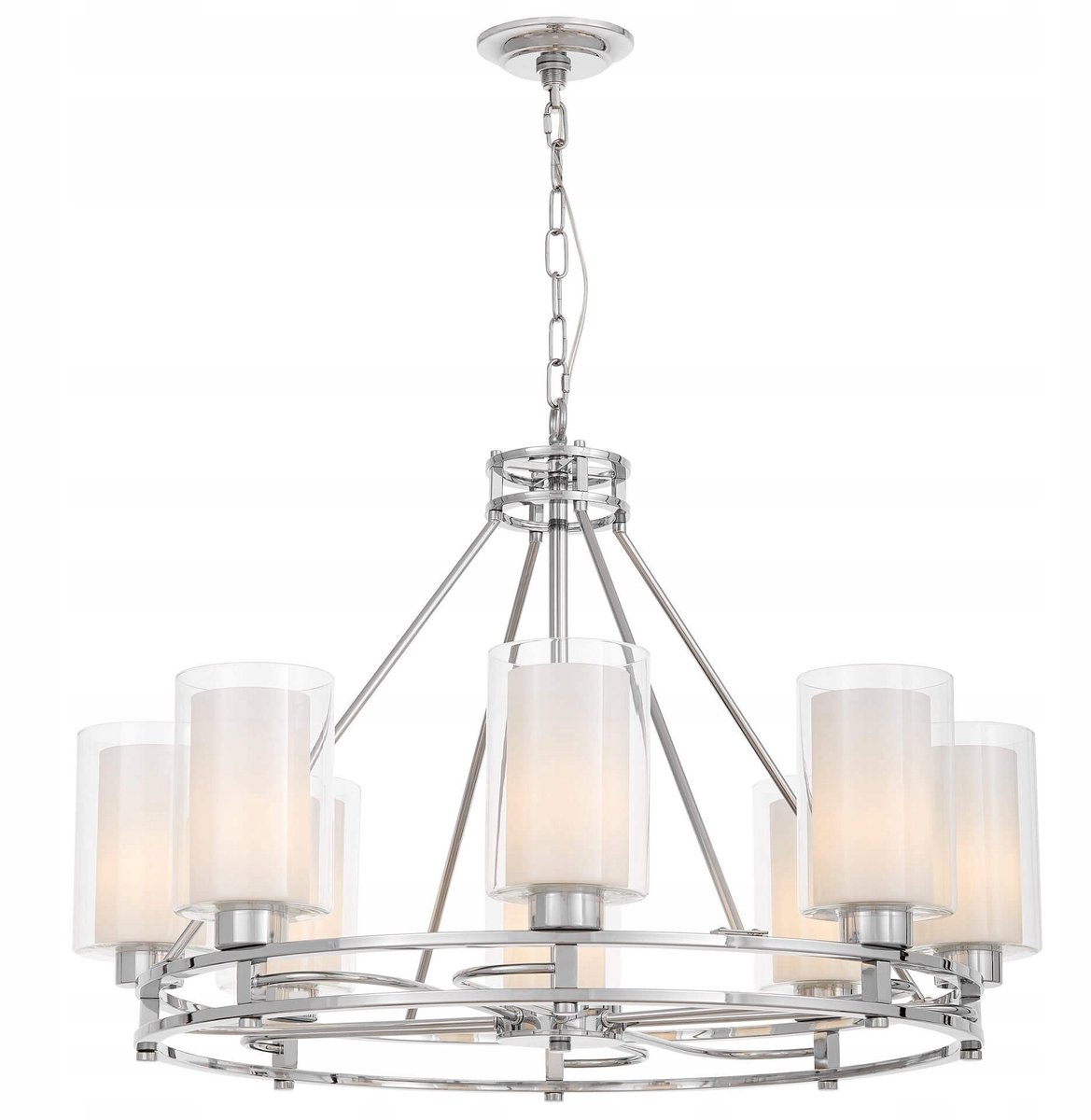 Lumina Deco Marietta W8 Hanglamp - Modern Glamour Chroom