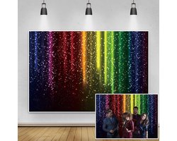Kleurvolle Glitter Achtergrond Fotografie - Neon Disco Party Decor voor Verjaardagsfeesten en Foto Booth Props