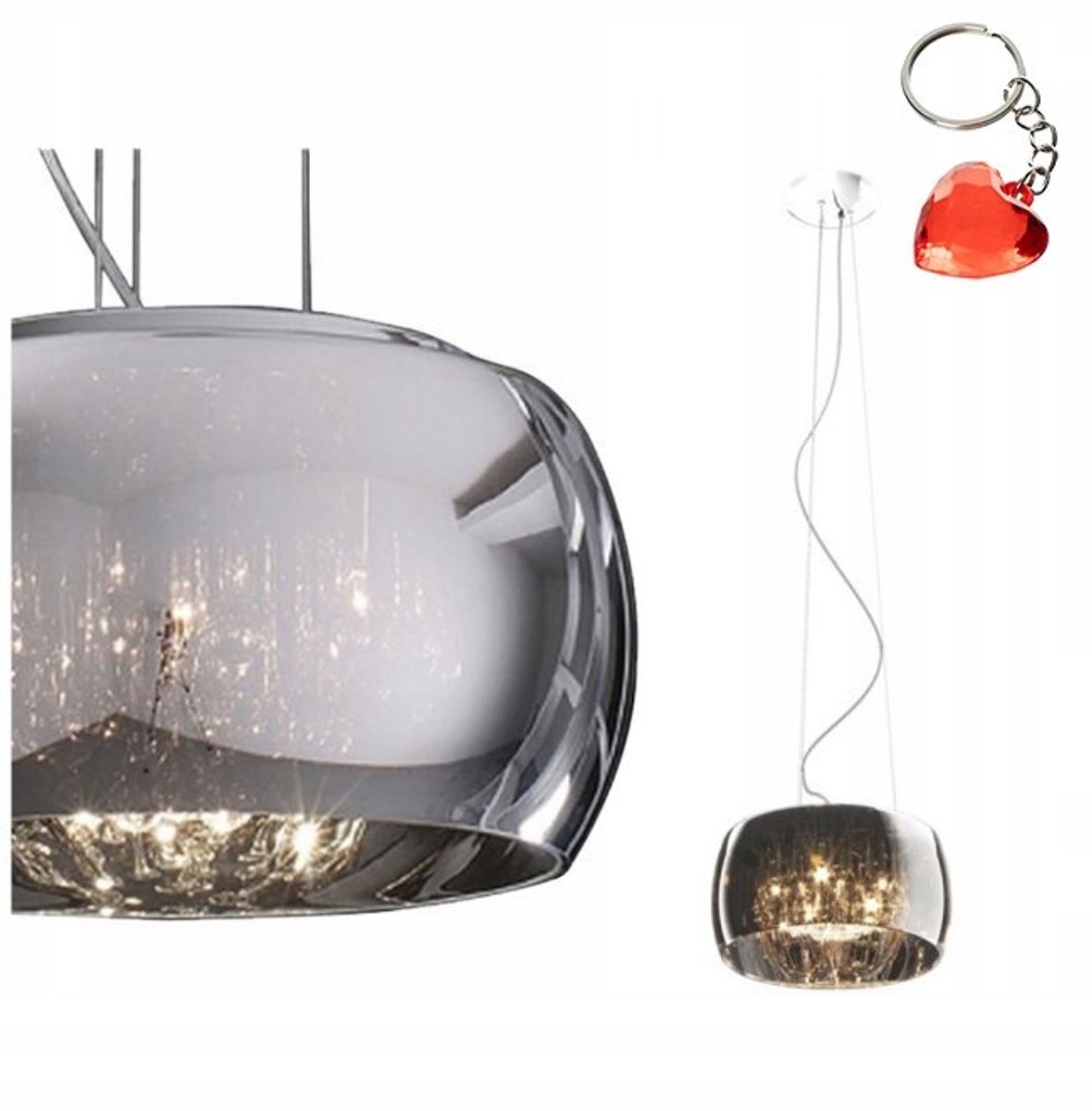 Glamour Hanglamp Kristal G9 5 lichtpunten 40cm zilver