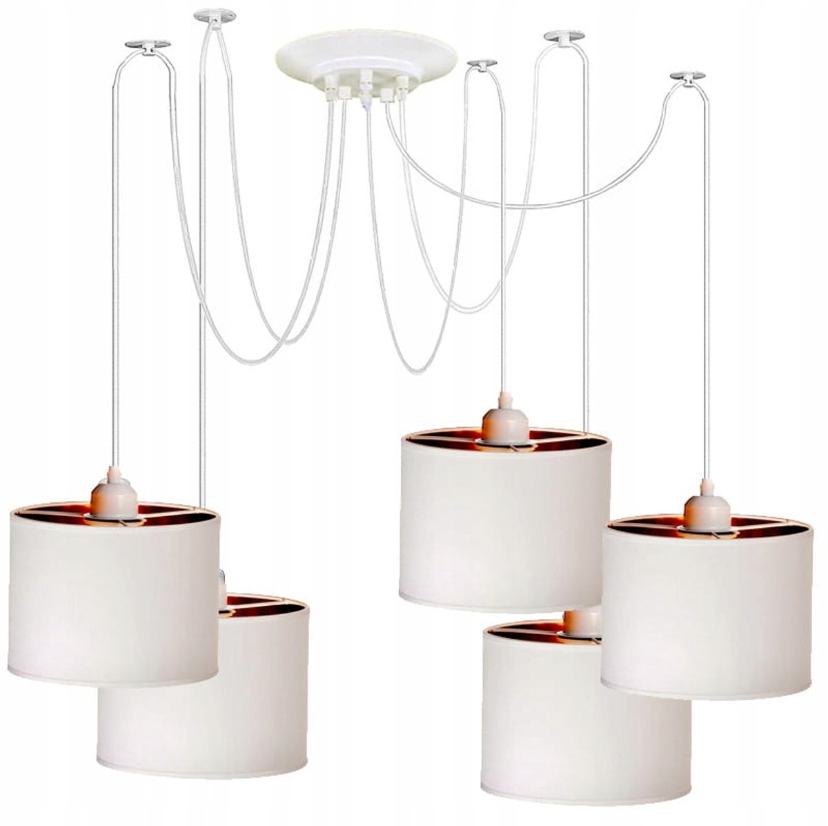 Hanglamp PAJĄK 5 kapjes Oro Wit - Stijlvolle Verlichting