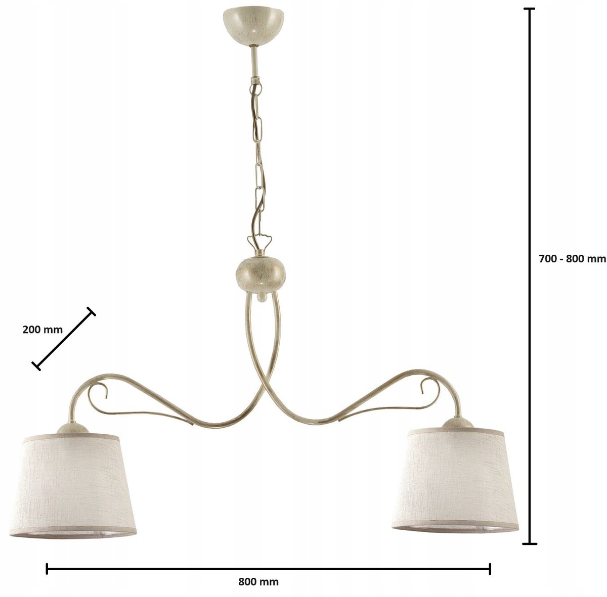 Kamelia 2-lichts hanglamp ecru 80cm E27