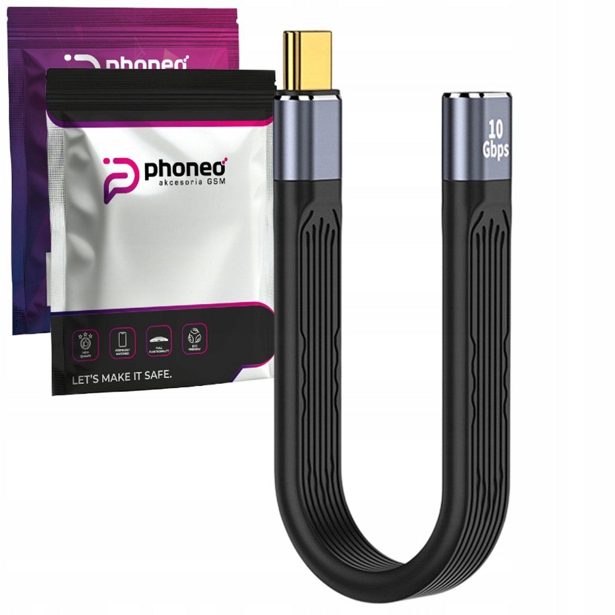 USB-C-kabel 10Gbps PD 60W - 13cm data en kabel