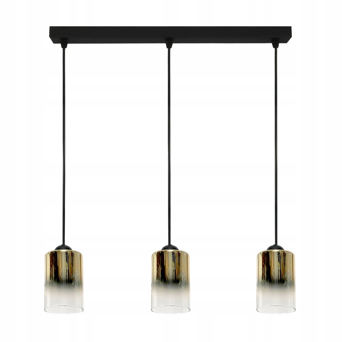 Moderne Hanglamp Zwart Transparante Kappen 3x E27 - Stijlvol