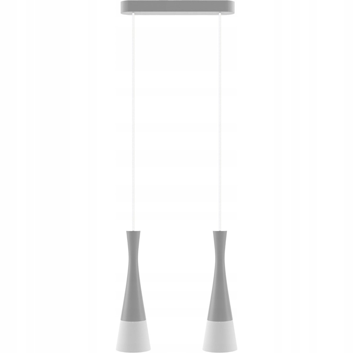 Grijze hanglamp Vegas2 met 2 lichtpunten, hout, GU10