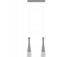 Grijze hanglamp Vegas2 met 2 lichtpunten, hout, GU10