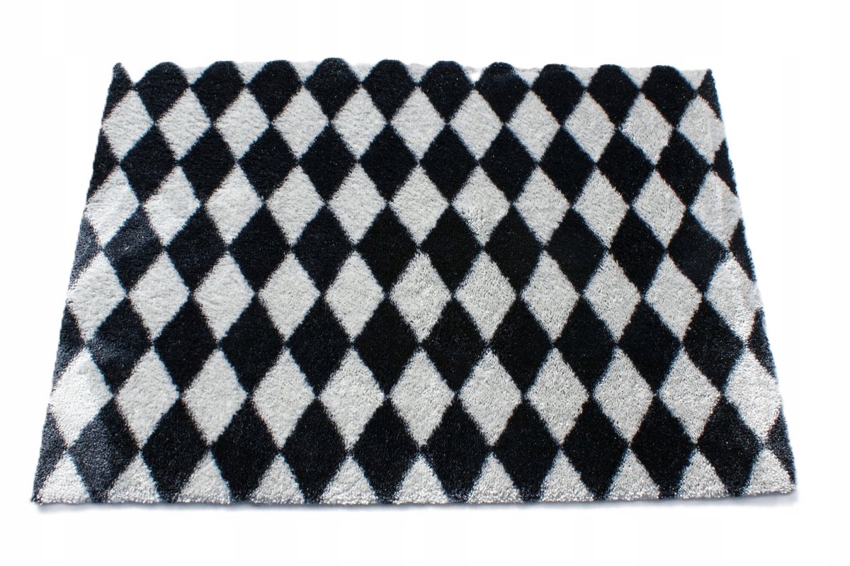 Woonmat Zala 50x70 cm - Stijlvol Zwart/Wit Welour