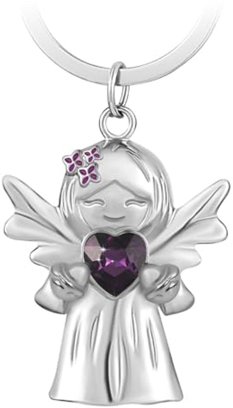 FABACH Beschermengel sleutelhanger Lucky met hart - engel geluksbrenger sleutelhanger liefde - geschenk beschermengel geluksbrenger - engel met hart als cadeau-idee voor vriendin, goud, 1, Modern