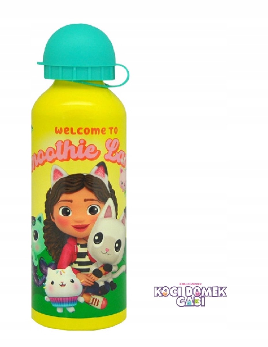 Koci Domek Gabi Bidon Aluminium 500ml - Żółty, Niekapek
