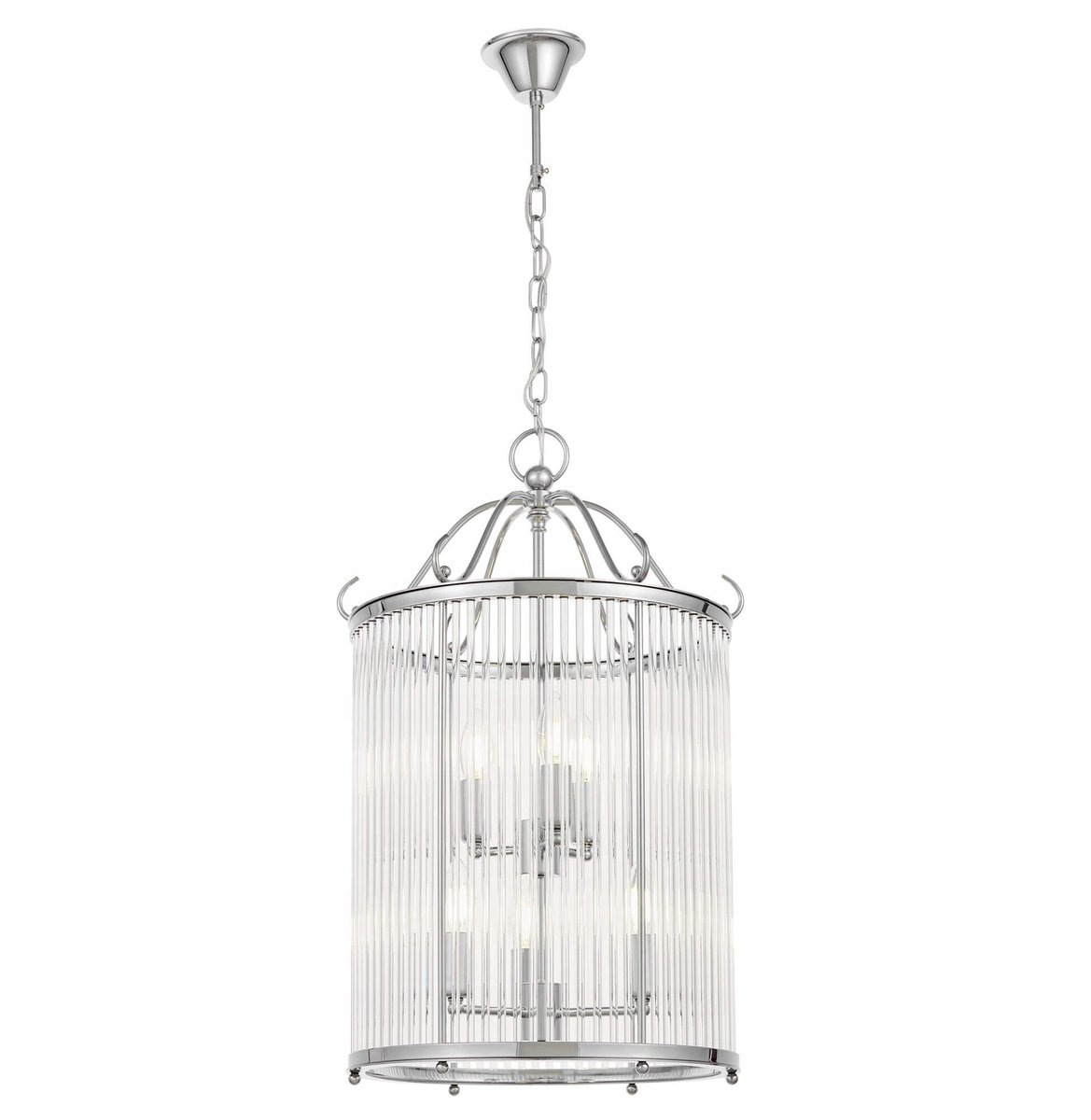 Lumina Deco Boston Hanglamp Loft Chroom 6xE14