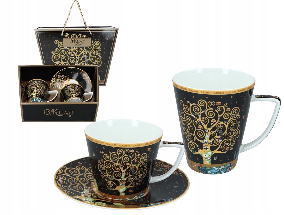 Gustav Klimt Mok & Kopje Set - Porselein, 370/220ml