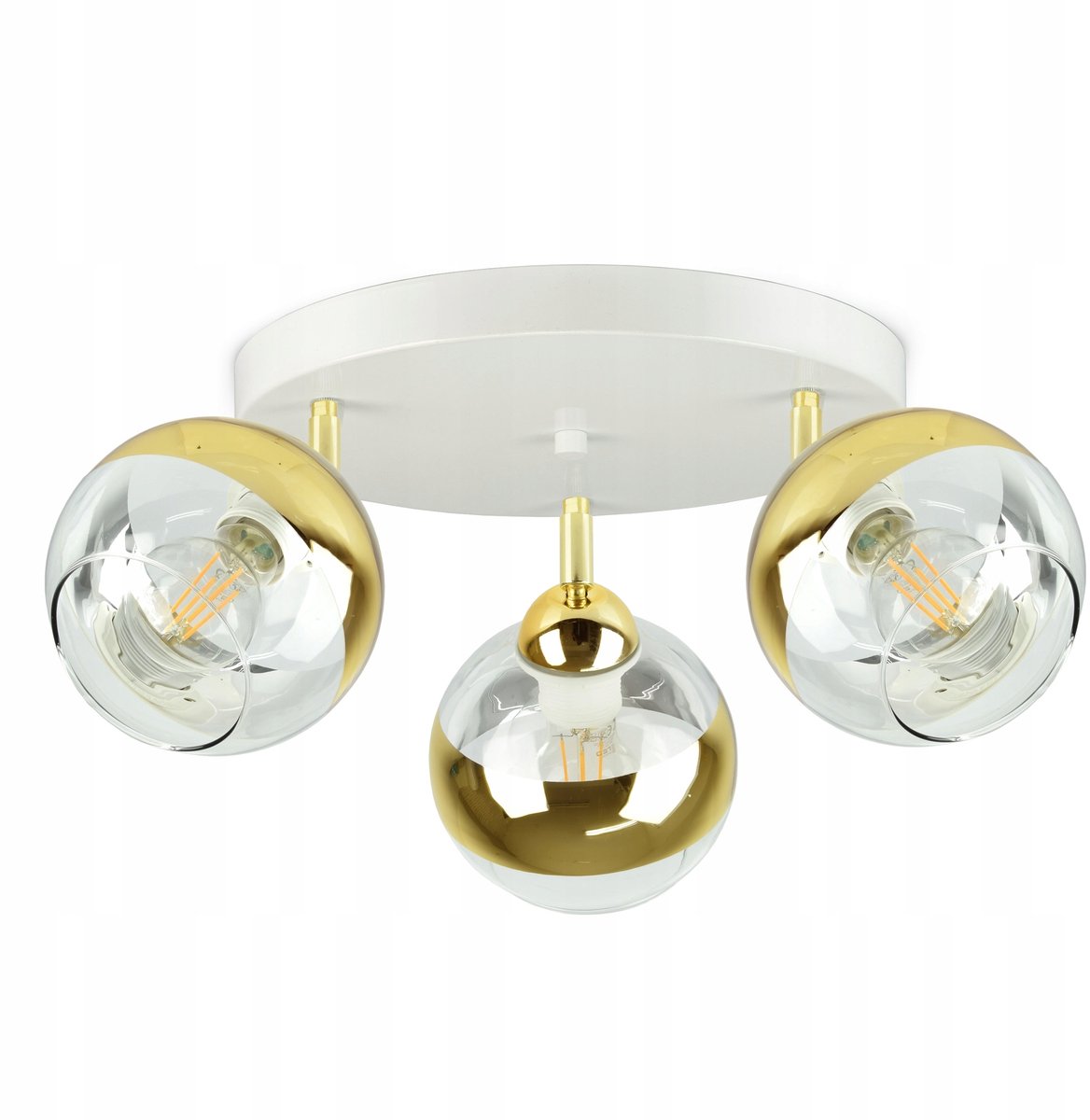 GLAS-EG3 Plafondlamp Wit Goud Glas LED E27