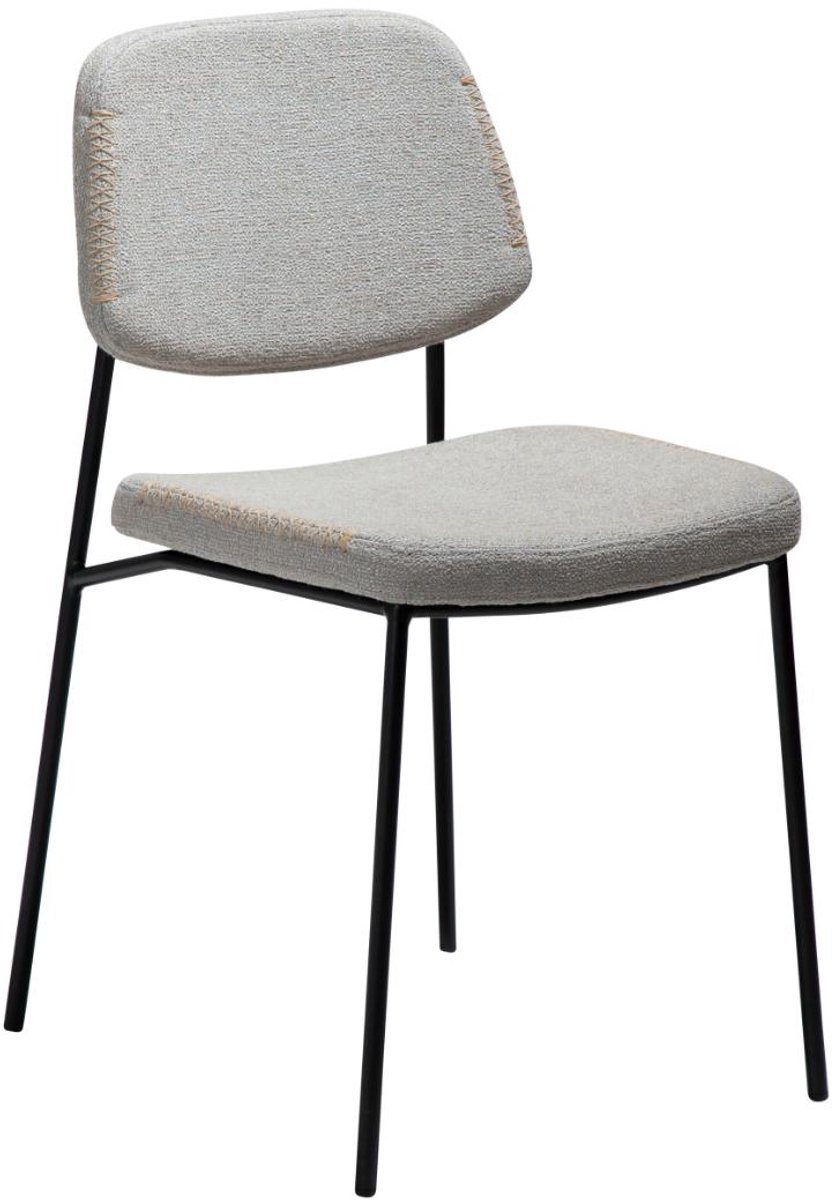 Menta Dan-Form eetkamerstoel bouclé lichtgrijs.