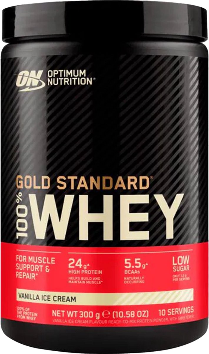 Optimum Nutrition Gold Standard 100% Whey Protein - Vanilla Ice Cream - Proteine Poeder - Eiwitshake - 10 doseringen (300 gram)