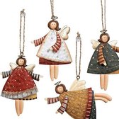 Sempoda Engel kerstboom topper ornament, engel boomtop met witte veren vleugels, engelornamenten met LED-licht voor kerstboom, verlichte kerstversiering hanger voor vakantiefeest