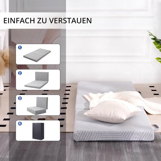 Vouwmatras 75 x 195 cm - Inklapbaar en Comfortabel Gastenbed - Ideaal voor Reizen, Camping en Thuisgebruik van Unipatch — afbeelding 3