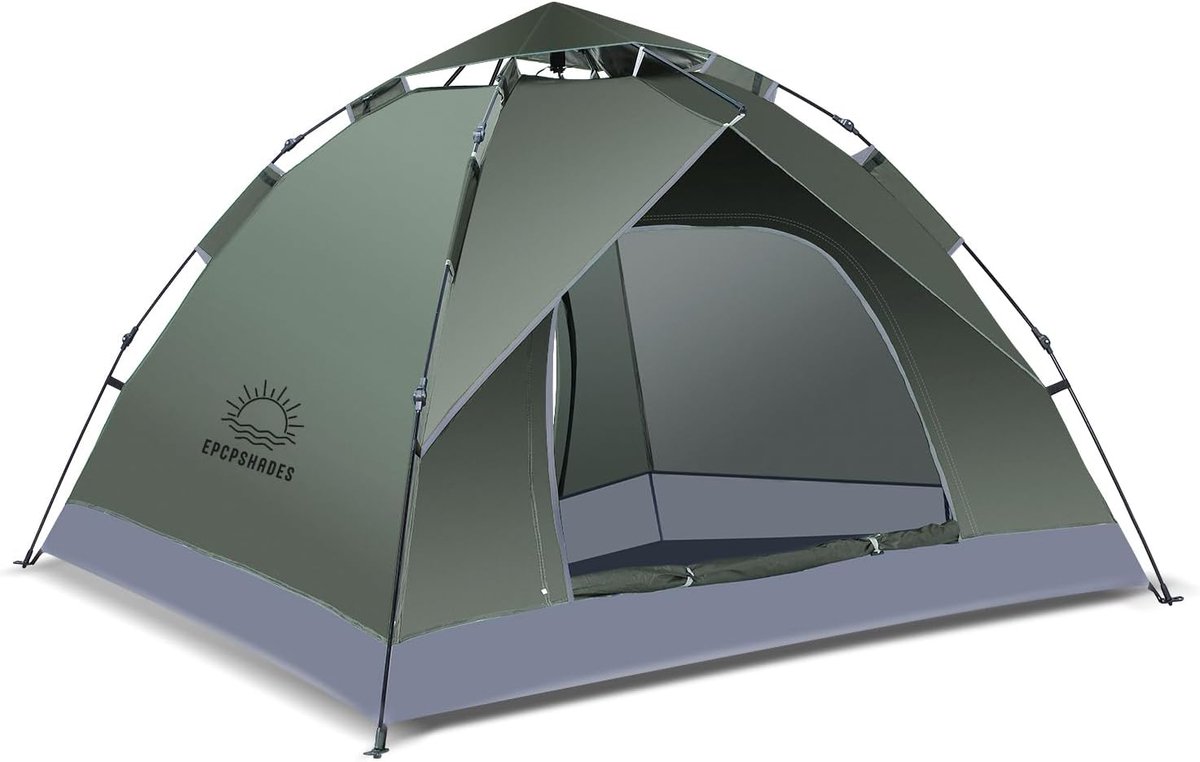 Pop-up Tent - Automatische Tent - Kamperen en Reizen - Eenvoudig Op te Zetten - 2 Persoons - Legergroen