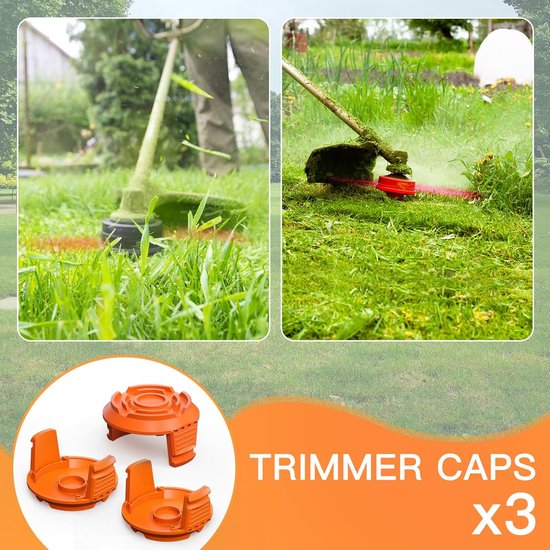 Spoelhoezen - 3 stuks - 5,7 × 3,2 cm- Vervangende spoelkapdeksels - Compact en lichtgewicht - Spoelhoezen geschikt voor grasmaaiers - Oranje van Merkloos	 — afbeelding 4