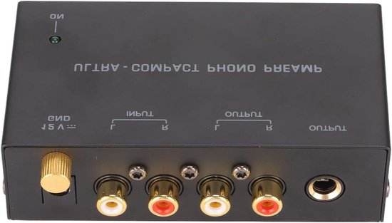 Equivera Phono Voorversterker - Mini Phono Preamp, Elektronische Audio Stereo Phonograaf Preamp Met Rca L R Ingang Uitgang Volume Controle Voor Turntable Eu Plug 100 240vac Pp 183994