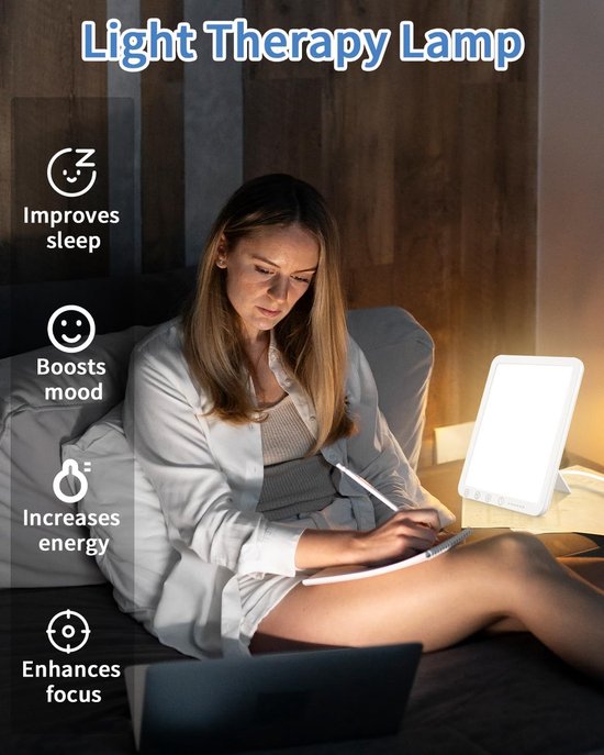 Daglichtlamp 13000 Lux zonder UV & flikkering, 3 kleurtemperaturen dimbaar met timer & afstandsbediening, bureaulamp voor stemming, energie & concentratie, thuis & kantoor