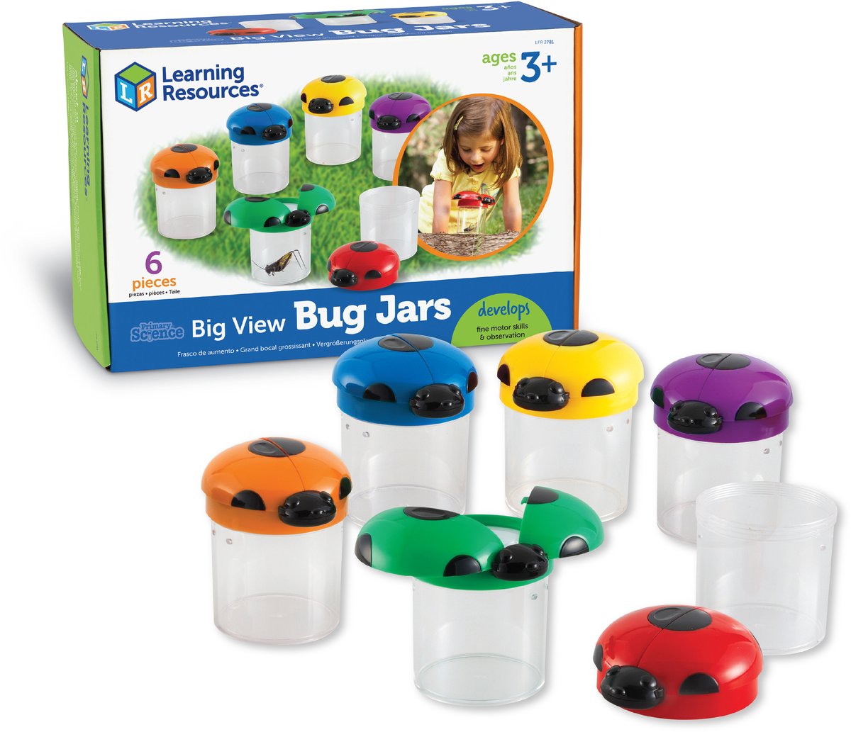 Reuze loeppotten lieveheersbeestjes, set van 6