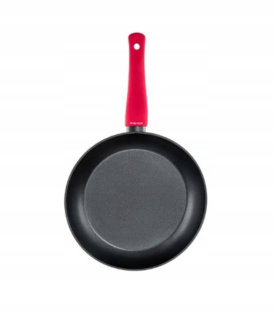 Ambition Coral Koekenpan Inductie 22cm - Zwart/Rood