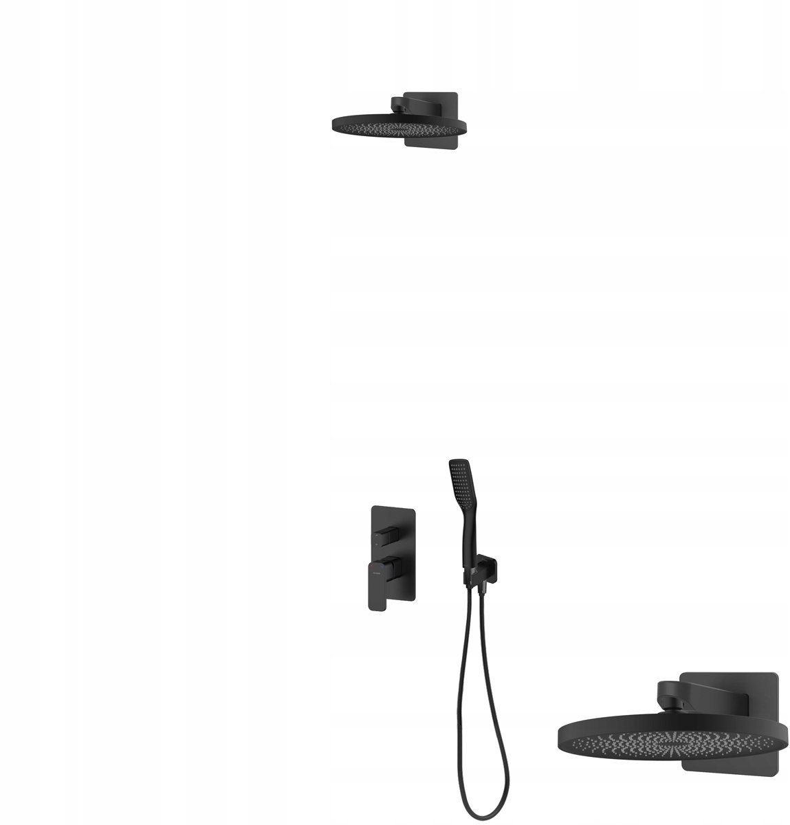 Oltens Hadsel Douchekraan Set Inbouw met Regen Douche Zwart Mat