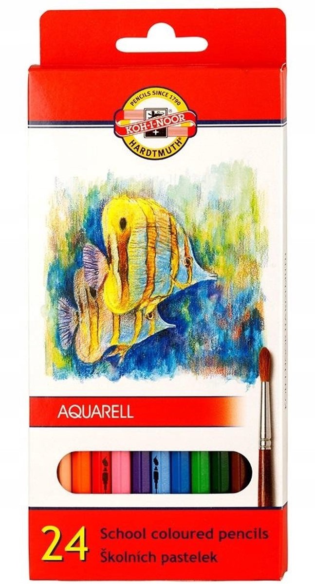 Koh-I-Noor Aquarel Potloden 24 Kleuren - School & Hobby