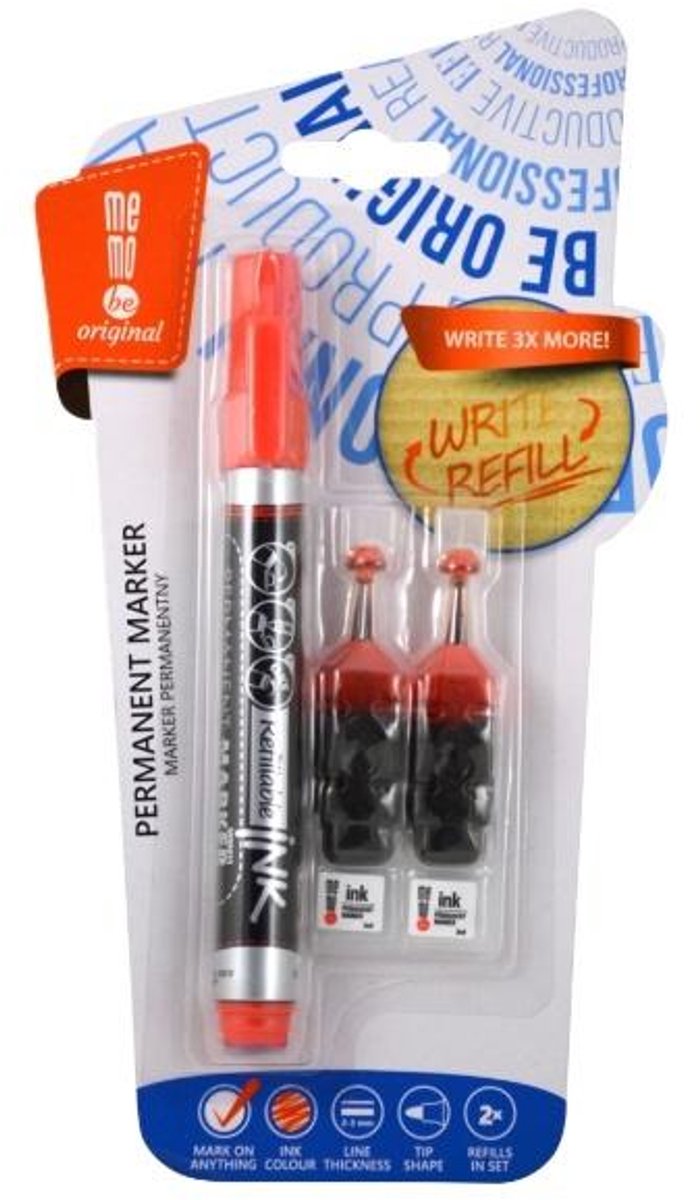 MemoBe Permanente Marker Rood - 1 Stuk