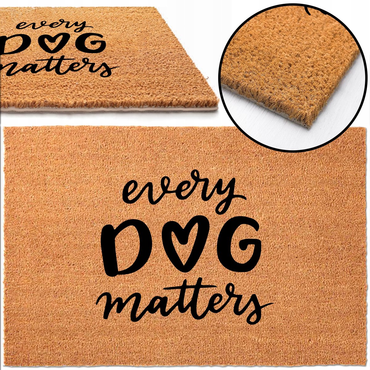 Kokosvoer met "Every Dog Matters" - 40x60 cm