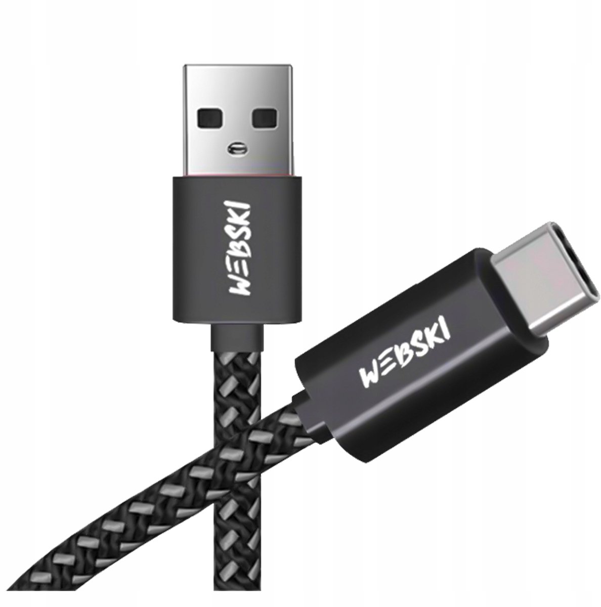 Webski USB-C Kabel 100cm 60W PD QC E-Mark Nylon Zwart