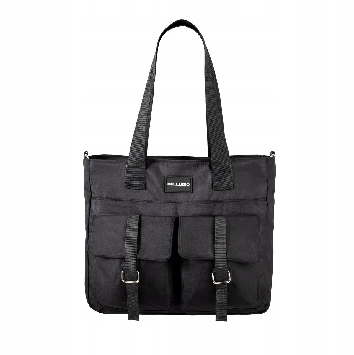Bellugio zwarte microvezel shopper, dames