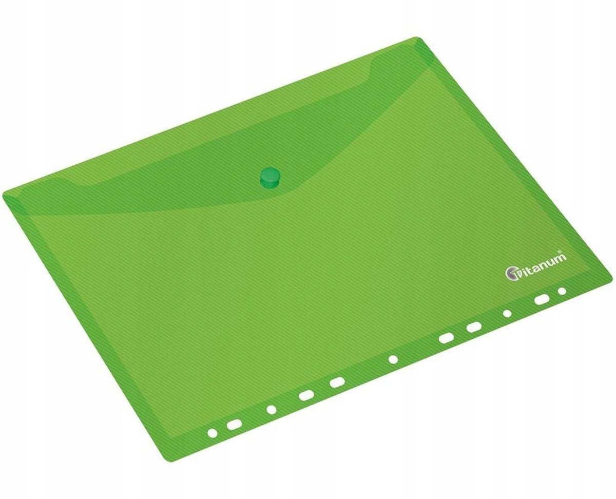 Groene A4 map met Europarforatie en drukknoopsluiting