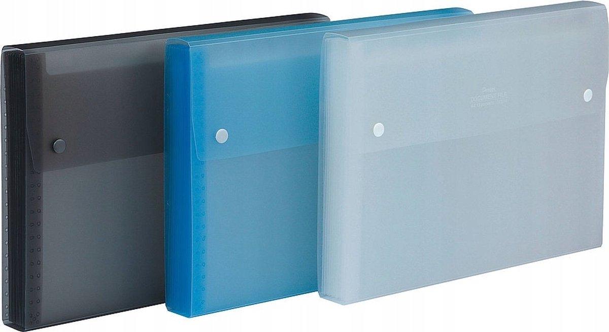 Pentel A4 Accordeonkaart met Drukknoop - Transparant