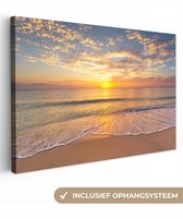 L'horizon de Miami en Amérique depuis la plage tropicale Toile 90x60 cm - Tirage photo sur toile (Décoration murale salon / chambre) / Mer et plage