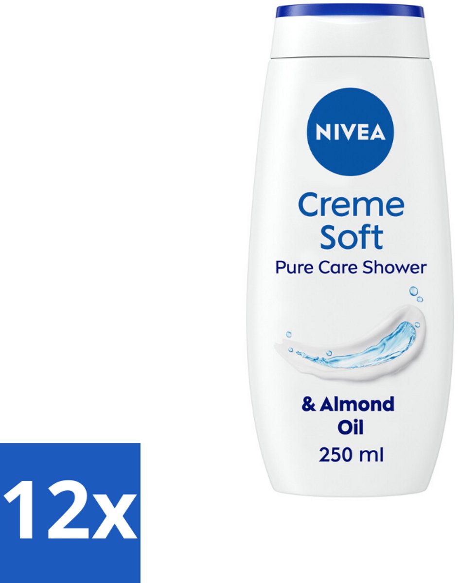 12 x NIVEA Douchecrème Soft 250 ml - Douchecrème - Hydratatie - Amandelolie - Zachte Huid - Voedend Schuim