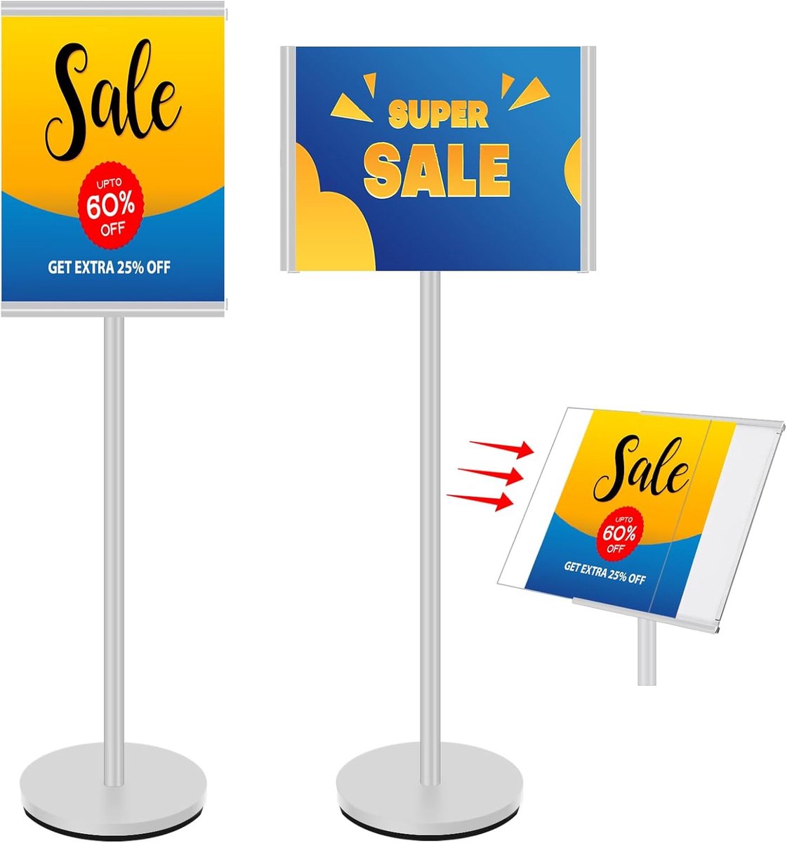 Heavy Duty Displaystandaard met Acrylpaneel voor Posters en Menu's