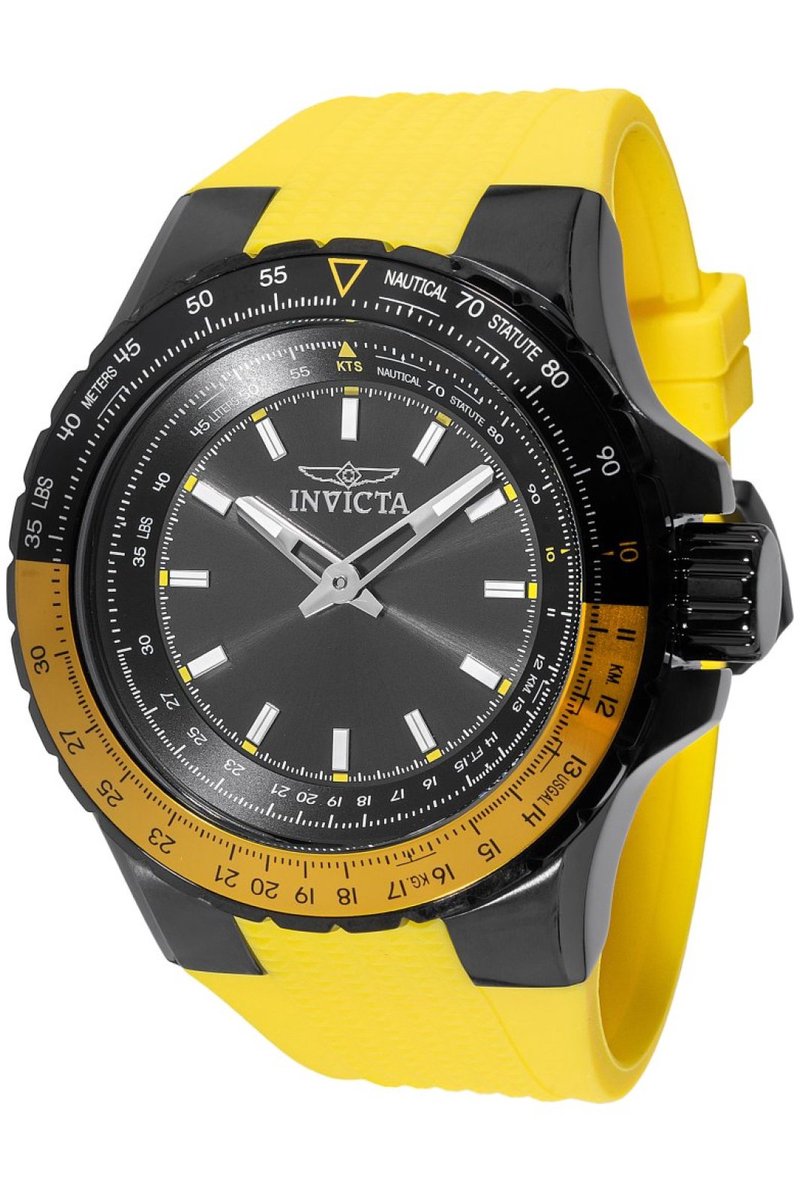 Invicta Aviator 49654 Heren Horloge - Waterdicht - Analoog - Quartz Uurwerk - Roestvrij Staal met grijze Wijzerplaat - 50mm