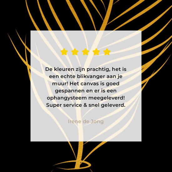 Pot de peinture sur toile - Plante - Line au trait - Goud - 20x30 cm - Décoration murale