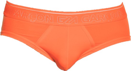 Garçon Neon Orange Brief - MAAT S - Heren Ondergoed - Slip voor Man - Mannen Slip
