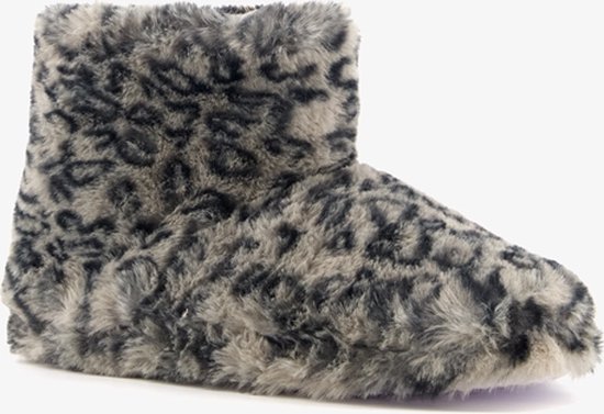 Thu!s pantoufles pour femmes à imprimé léopard gris - Taille 38 - Pantoufles femmes
