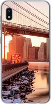 Geschikt voor Samsung Galaxy A10 hoesje - New York - Brooklyn - Bridge - Siliconen Telefoonhoesje