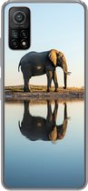 Geschikt voor Xiaomi Mi 10T 5G hoesje - Olifant - Water - Bomen - Dieren - Natuur - Siliconen Telefoonhoesje