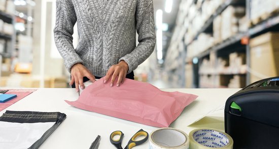 50 x Enveloppes en plastique opaques B4 - 25 x 35 cm Rose / Sacs de boutique en ligne pour vêtements / Sacs d'expédition / Enveloppes d'expédition / Sacs de courrier / Poly Mailer / Enveloppes postales en plastique