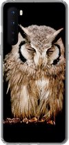 Geschikt voor OnePlus Nord hoesje - Uil - Vogel - Zwart - Siliconen Telefoonhoesje