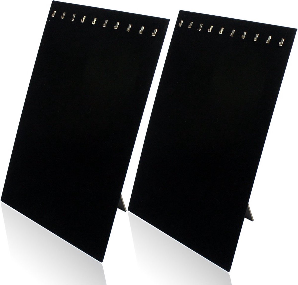 H&S 2x Ketting Ketting Stand Fluwelen Sieraden Houder Shop Display Bust Set Zwart Tall